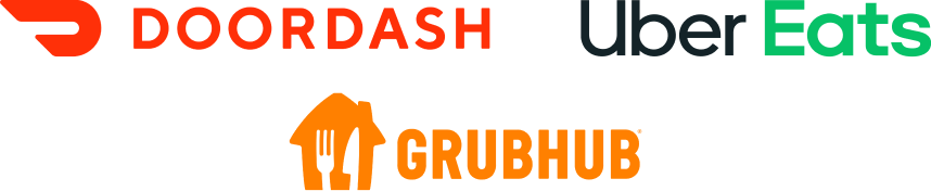 Doordash, UberEats and Grubhub logos